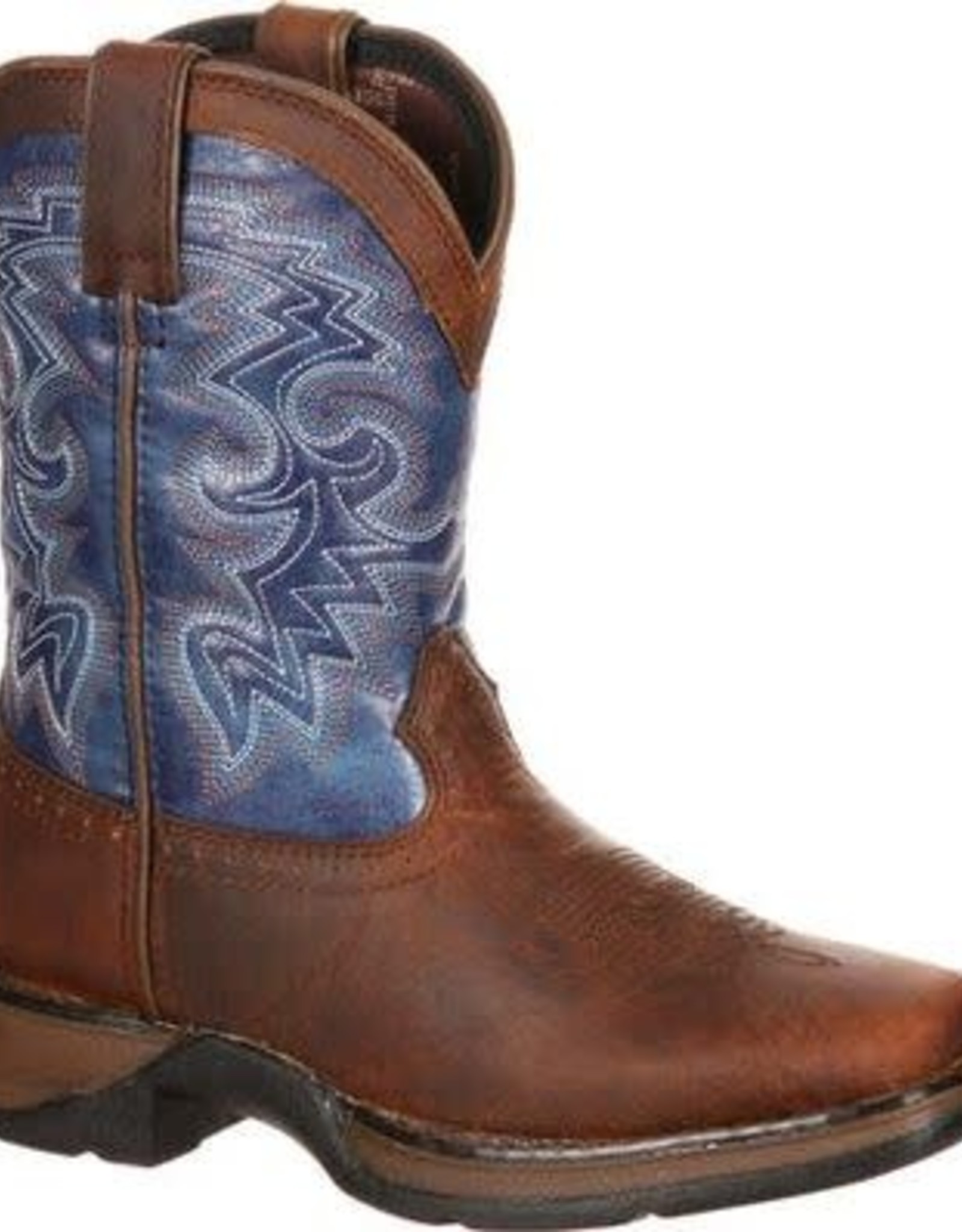 Durango Lil Durango Kids Brown Blue Western Square Toe Cowboy Boots Sz 8.5-3
