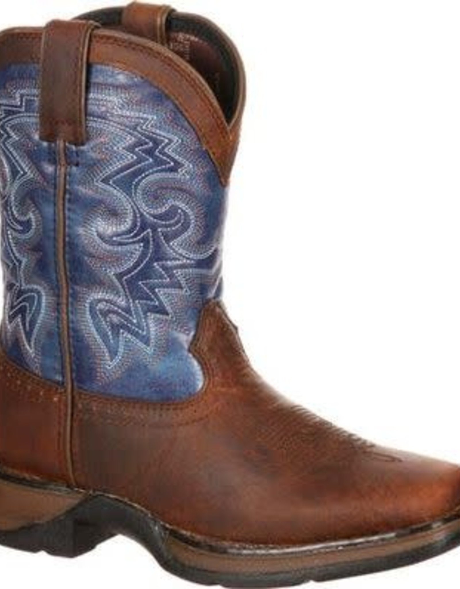 Durango Lil Rebel Durango Youth Kids Western Brown Blue Square Toe Cowboy Boots Sz 3.5-6