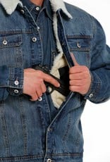 Cinch Mens Cinch Concealed Carry Denim Sherpa Fleece Denim Jacket