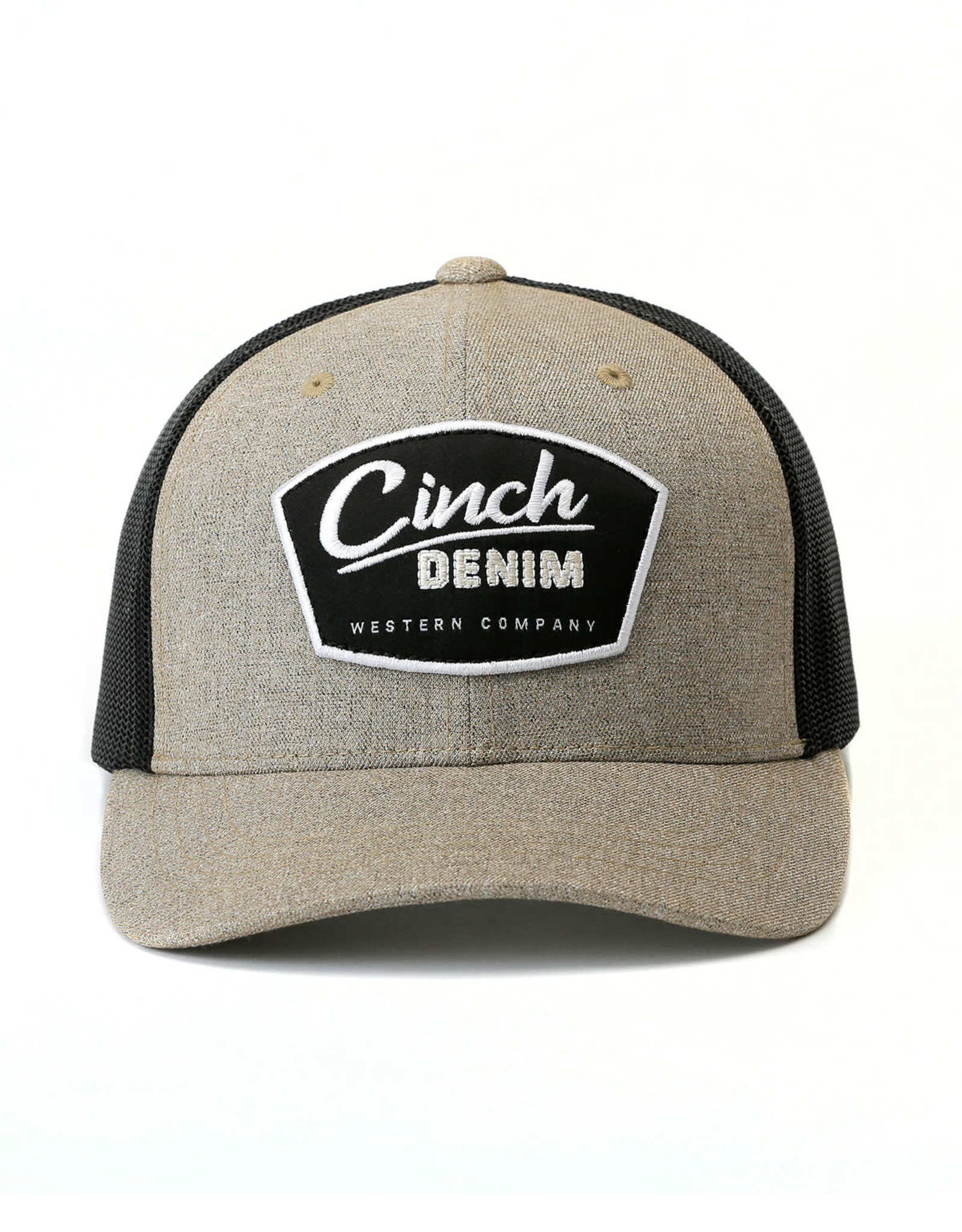 Cinch Mens Cinch Khaki and Black Logo Patch Mesh Trucker Ball Cap