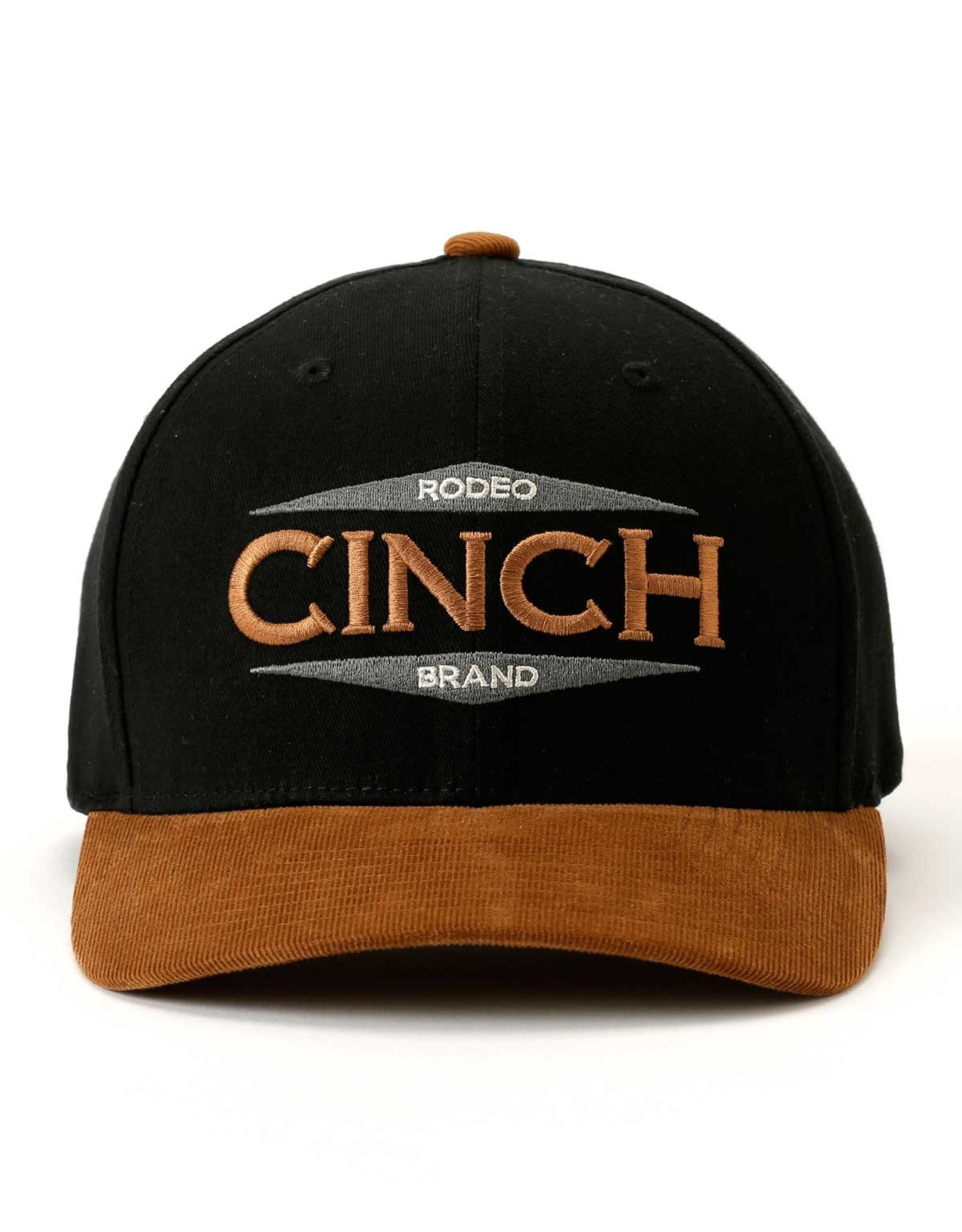 Cinch Cinch Brown Logo Corduroy Bill Black Flex Fit Ball Cap