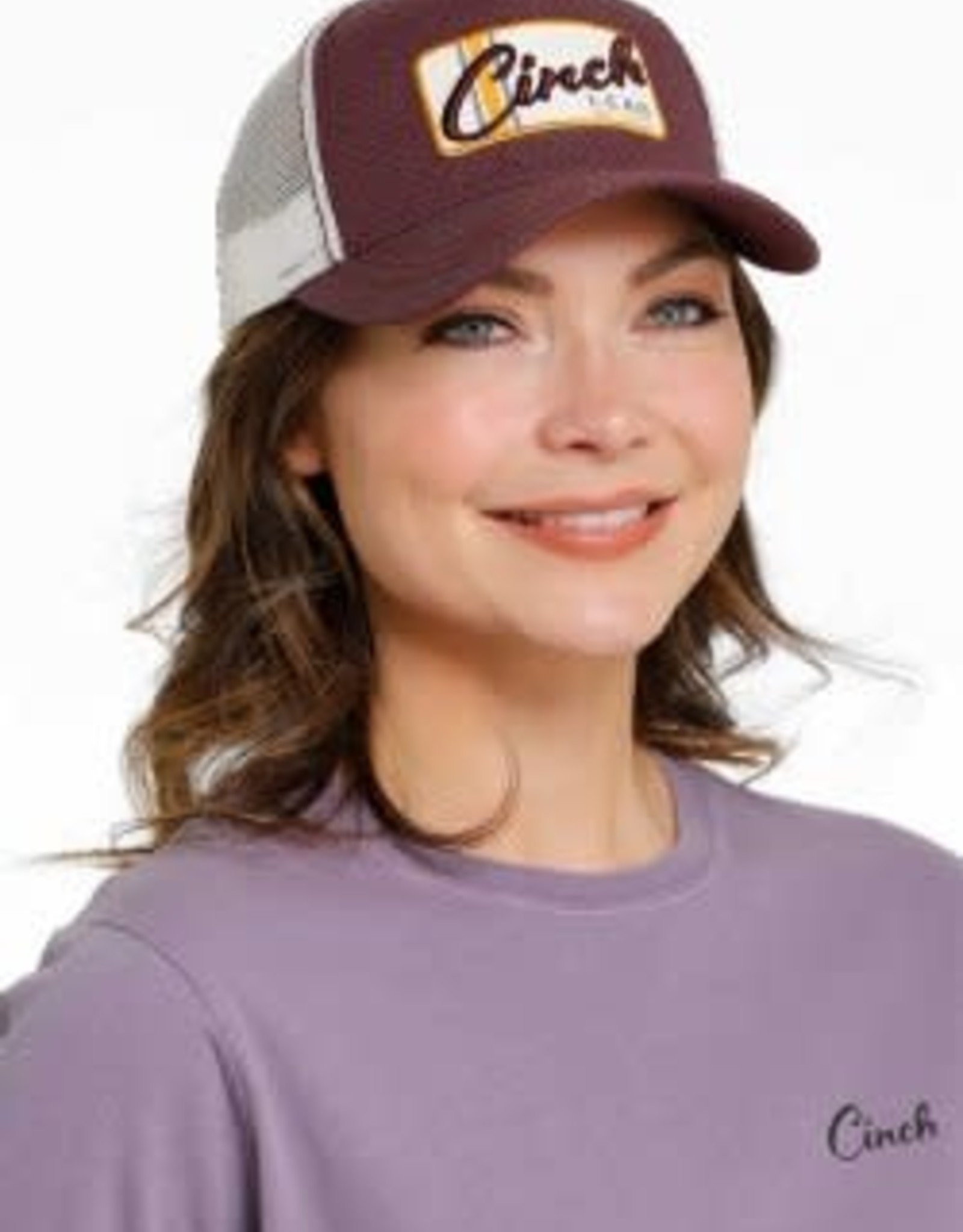 Cinch Womens Cinch Dark Purple Medallion Patch Trucker Ball Cap