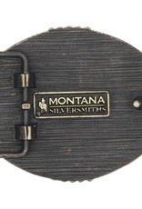 Montana  Silversmiths Bucking Bronco Oval Brass Finish Belt Buckle