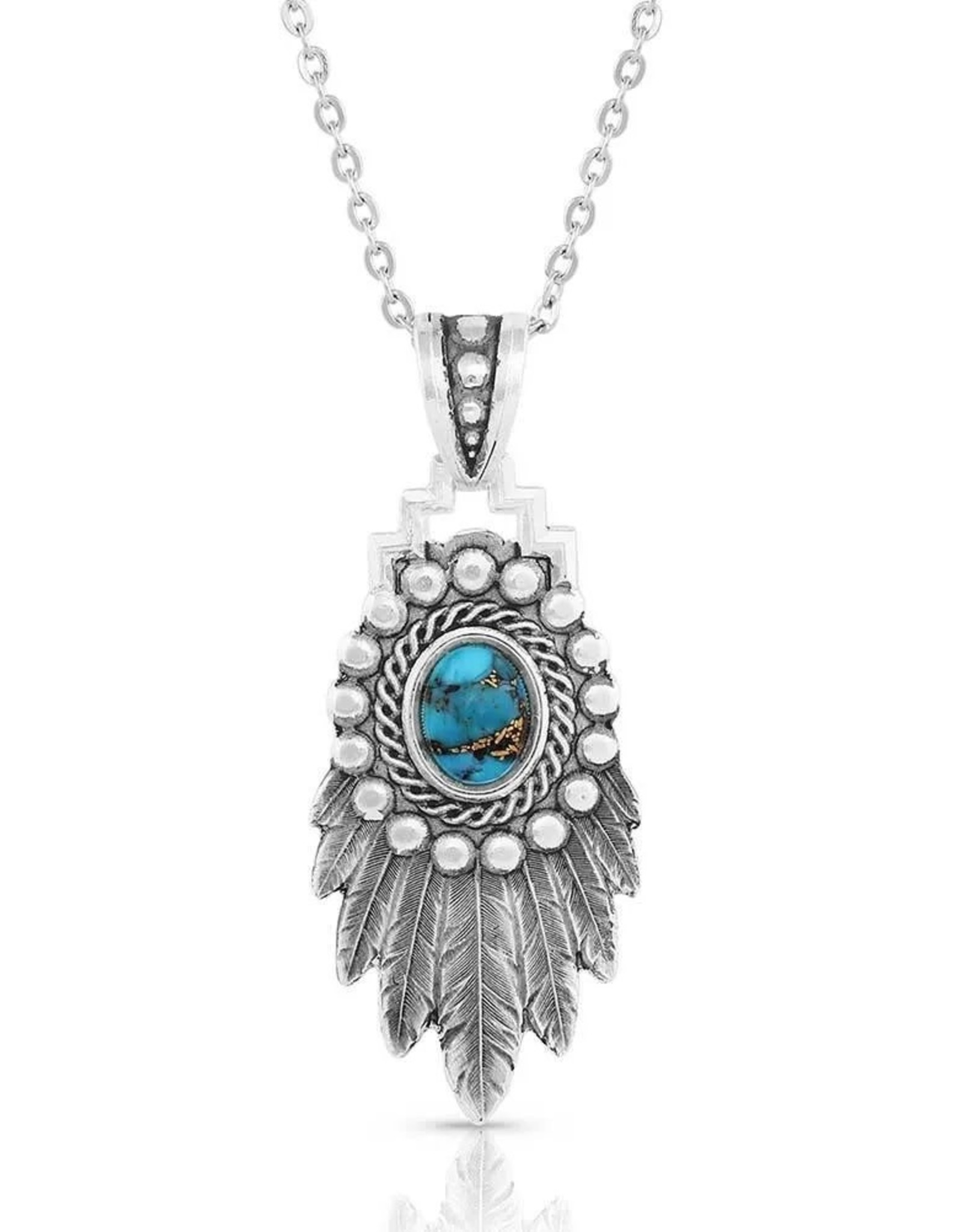 Montana Silversmiths Blue Spring Feather Turquoise Necklace