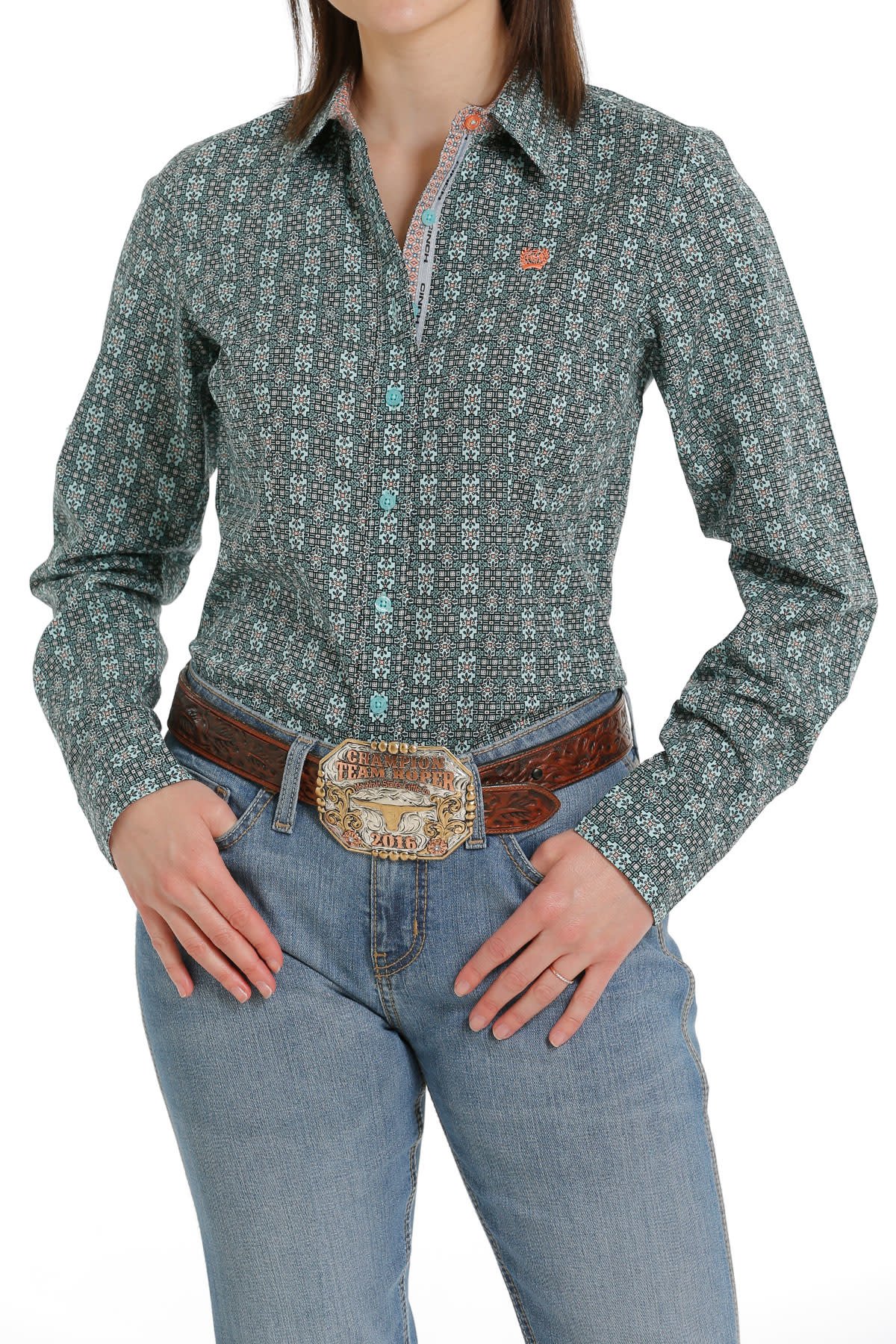 Cinch Men's Solid Pink Long Sleeve Western Shirt