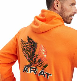 Ariat Mens Ariat Harvest Pumpkin Free Bird Logo Hooded Pullover Sweatshirt