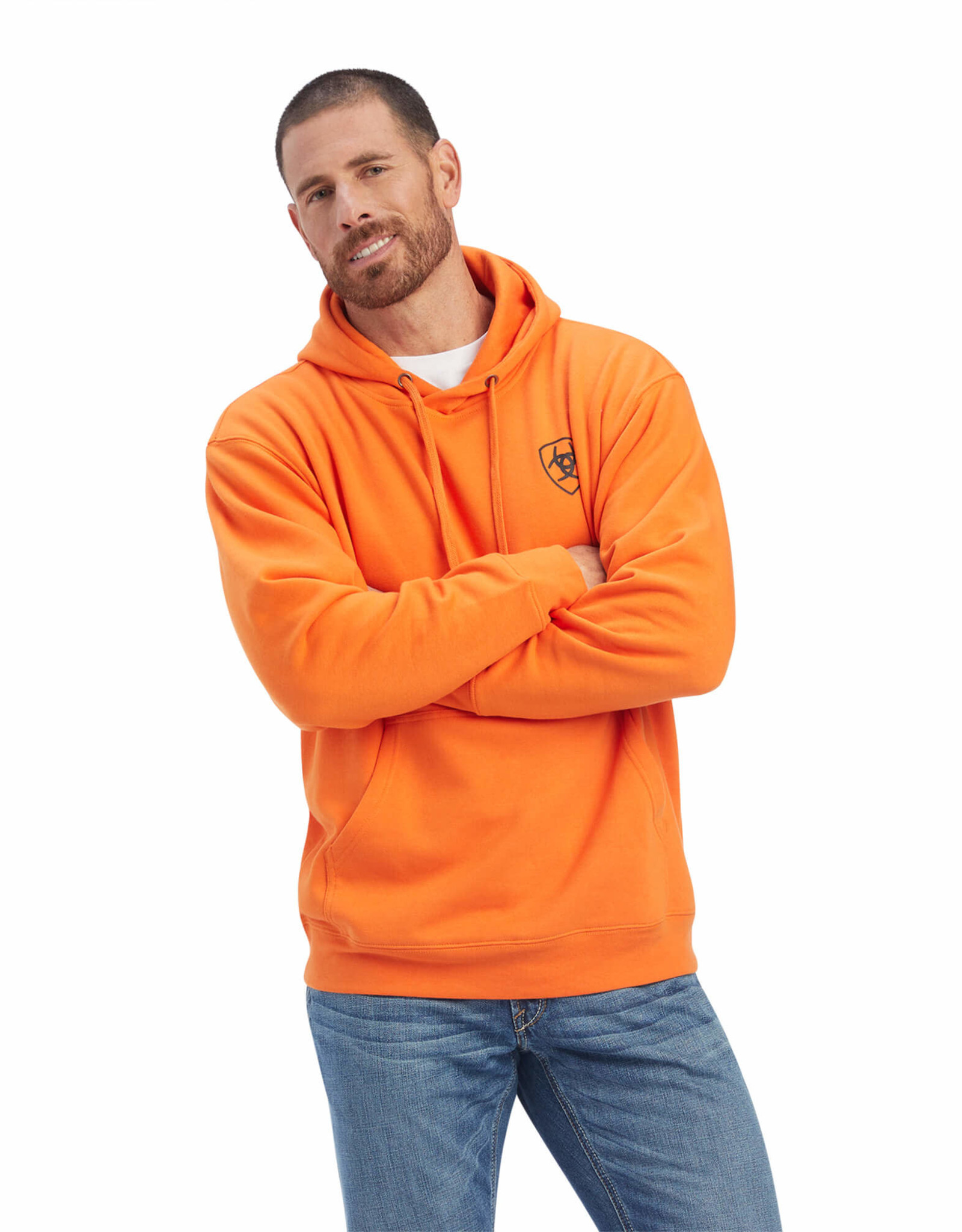 Ariat Mens Ariat Harvest Pumpkin Free Bird Logo Hooded Pullover Sweatshirt