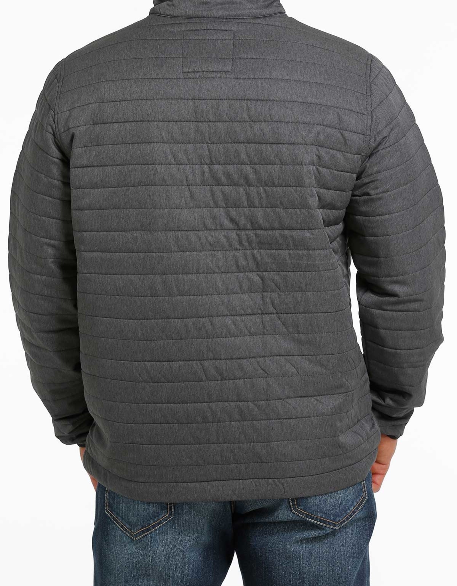 Cinch Mens Cinch Heather Grey Quilted Quarter Zip Pullover