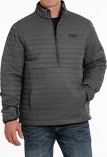 Cinch Mens Cinch Heather Grey Quilted Quarter Zip Pullover