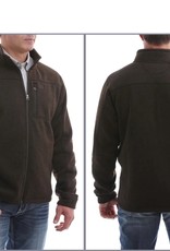 Cinch Mens Cinch Heather Brown Full Zipper Collar Sweater Jacket