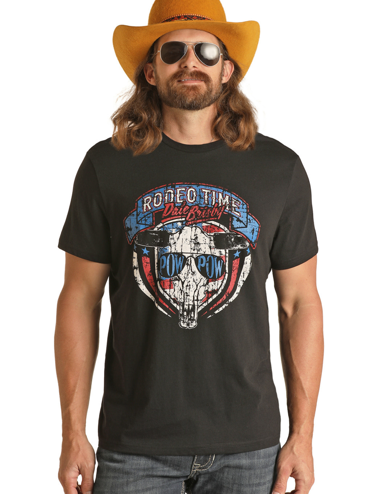 Unisex Dale Brisby Black Rodeo Time Graphic Short Sleeve T Shirt