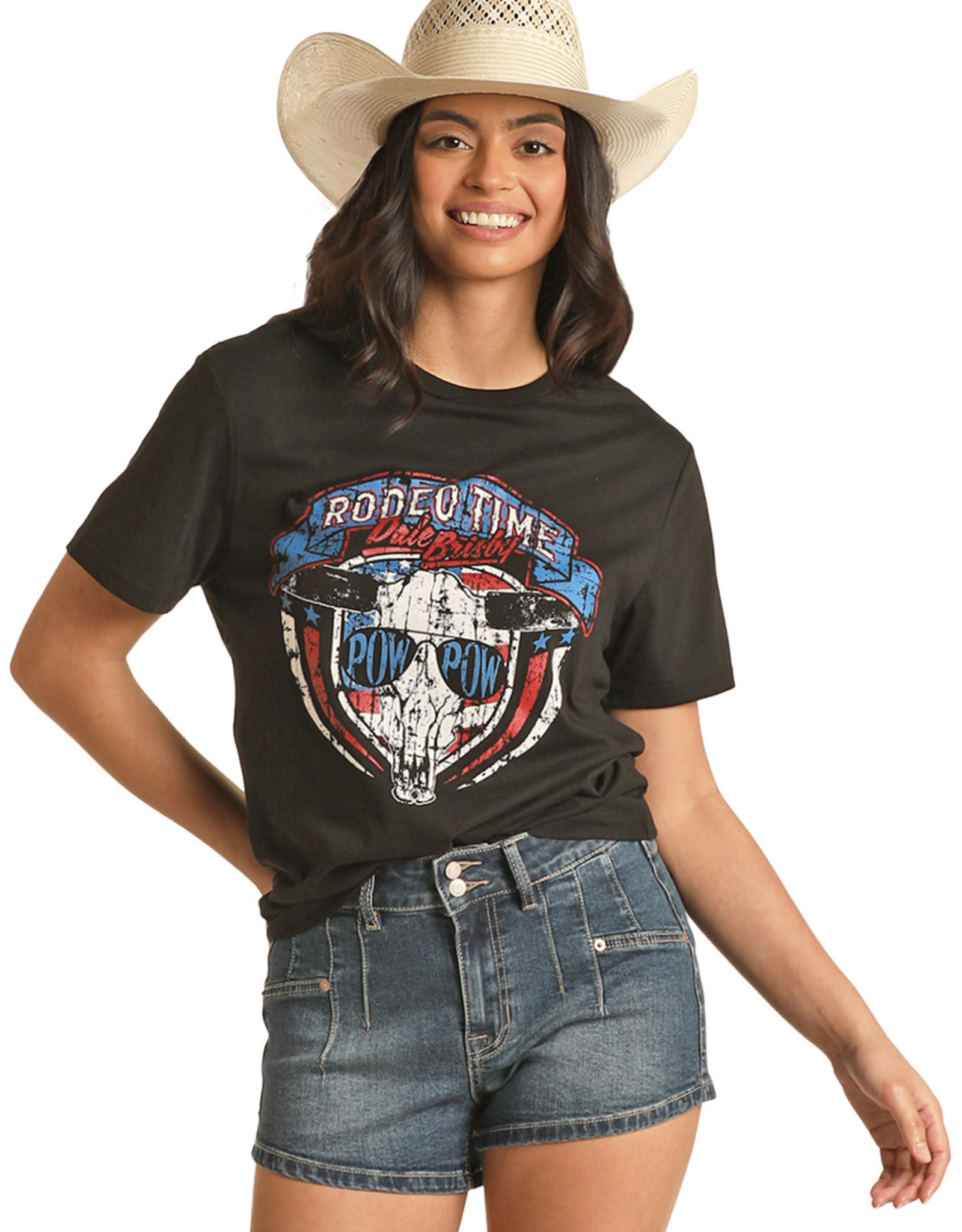 Unisex Dale Brisby Black Rodeo Time Graphic Short Sleeve T Shirt