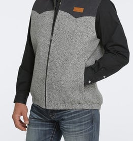 Cinch Mens Cinch Heather Grey Black Wooly Western Vest