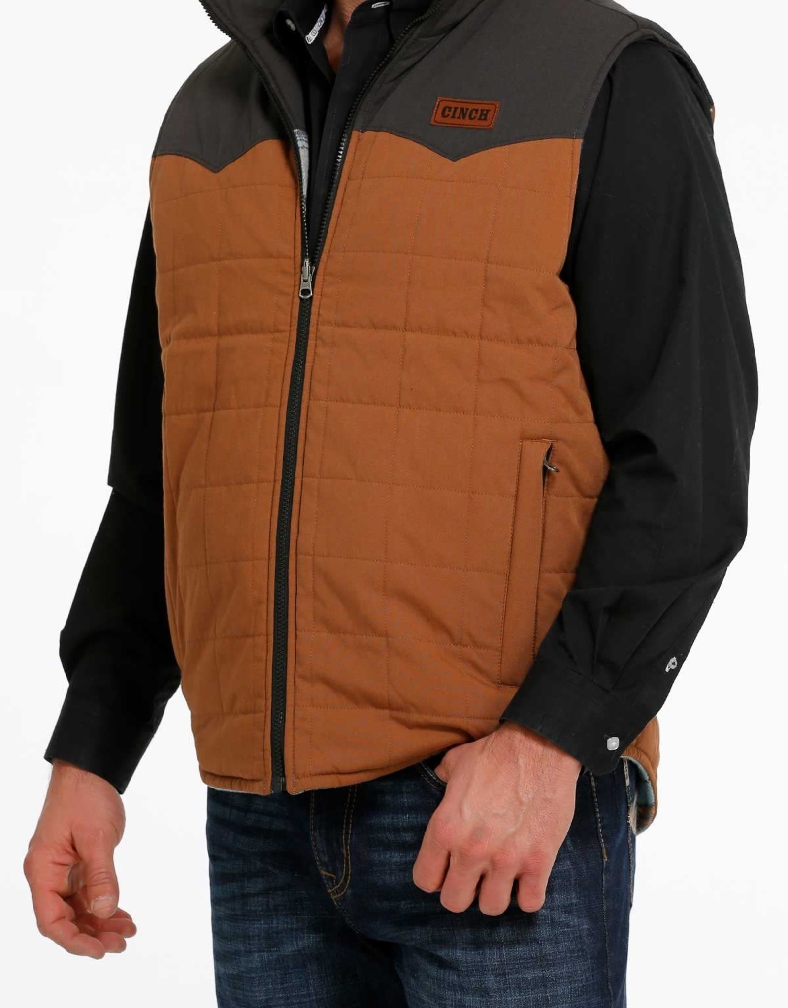 Cinch Mens Cinch Reversible Wooly Canvas Western Vest