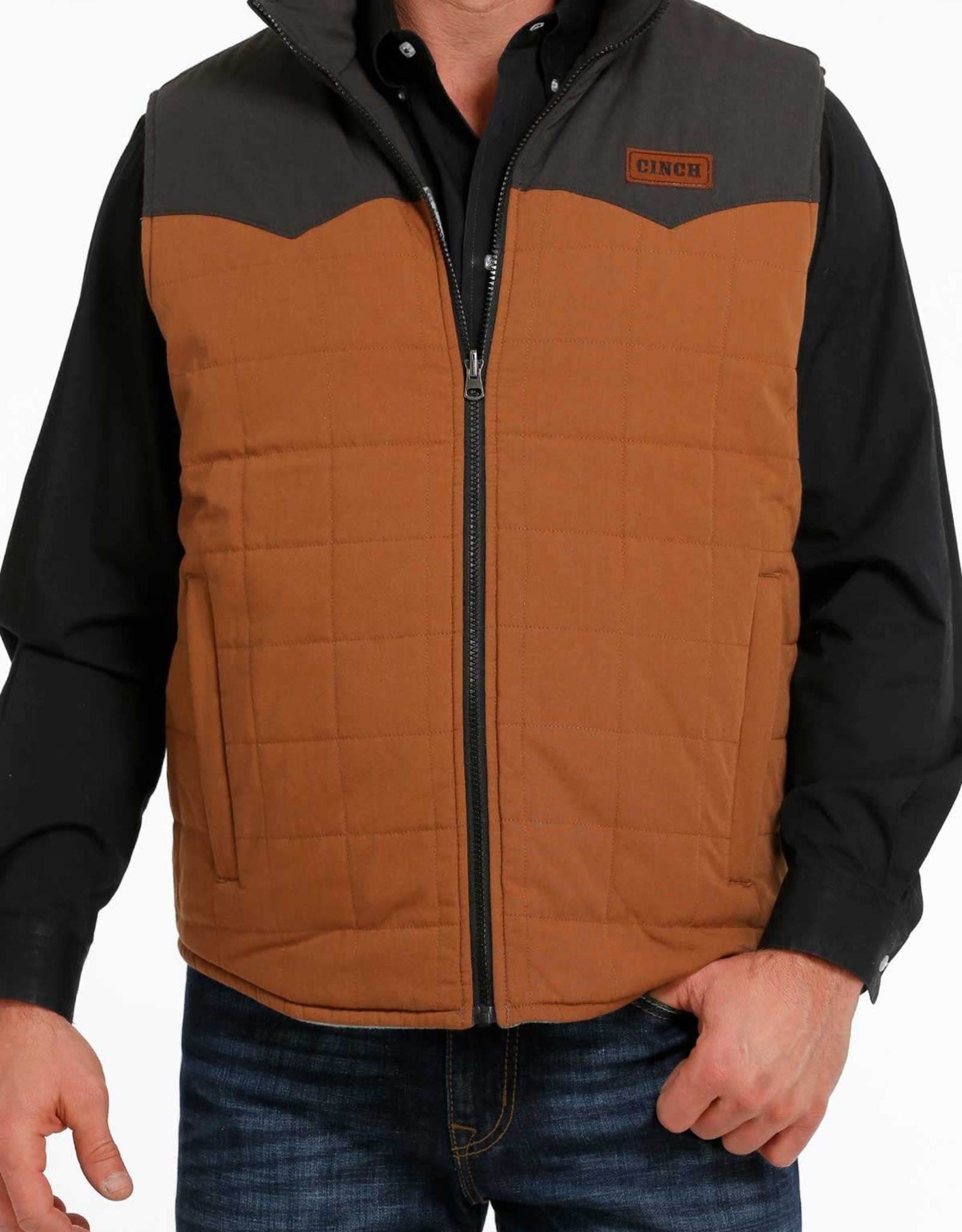 Cinch Mens Cinch Reversible Wooly Canvas Western Vest