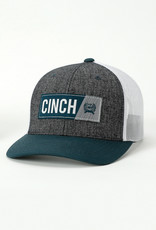 Cinch Mens Cinch Heather Navy Contrasting Patch Logo Mesh Trucker Ball Cap