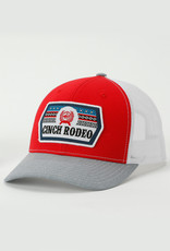 Cinch Mens Cinch Red White Cinch Rodeo Patch Mesh Trucker Ball Cap