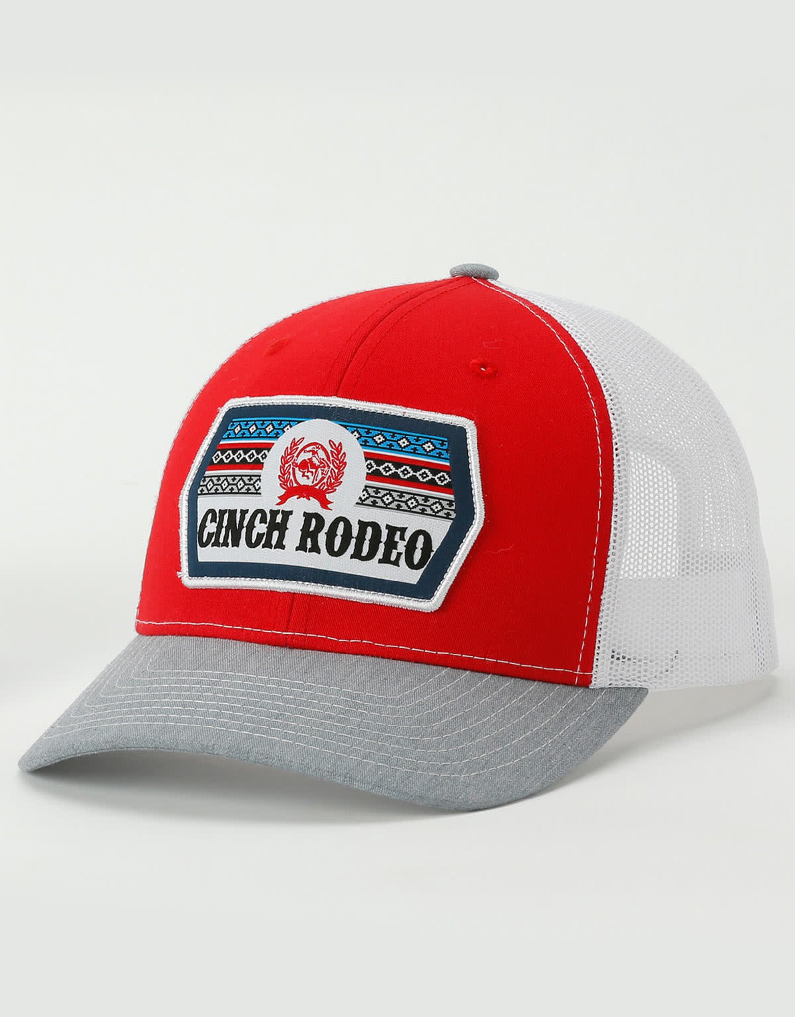 Cinch Mens Cinch Red White Cinch Rodeo Patch Mesh Trucker Ball Cap