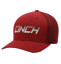 Cinch Mens Cinch Burgundy Raised Logo Flex Fit Ball Cap