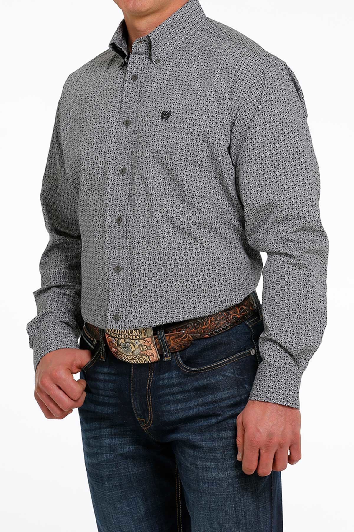 Cinch Classic Mens Long Sleeve Black Lime Print Button Western Shirt -  Cowpokes Western Shop