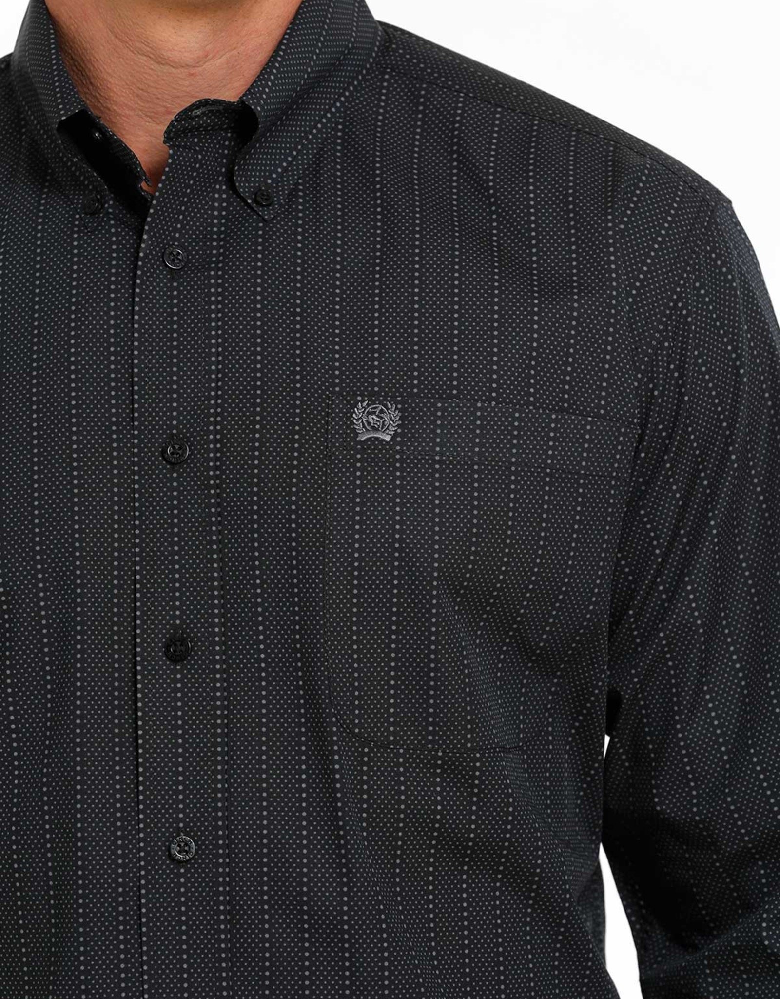 Cinch Mens Cinch Long Sleeve Black Print Western Button Down Shirt