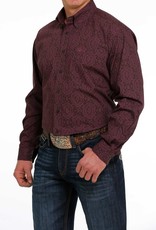 Cinch Mens Cinch Long Sleeve Deep Purple Medallion Print Western Button Shirt