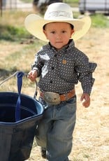 Cinch Boys Infant Cinch  Navy Gold Print Long Sleeve Button Western Shirt