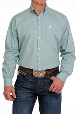 Cinch Mens Cinch Long Sleeve Slate Blue Print Western Button Shirt