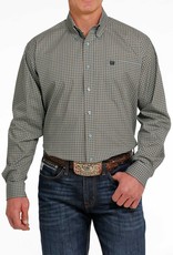 Cinch Mens Cinch Long Sleeve Light Blue Gold Print Western Button Shirt