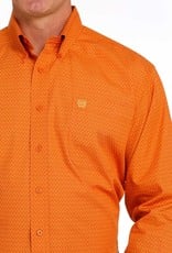 Cinch Mens Cinch Orange Chevron Long Sleeve Print Western Button Shirt