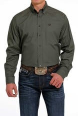 Cinch Mens Cinch Olive Chocolate Long Sleeve Print Western Button Shirt