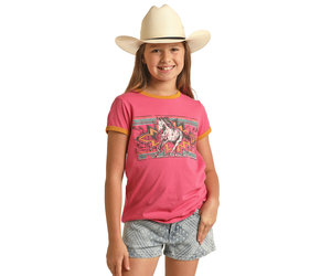 Rock & Roll Cowgirl Women's Desert Print Short Sleeve T-Shirt BW21T02076