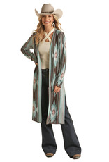 Womens  Aztec Long Cardigan Sweater Duster