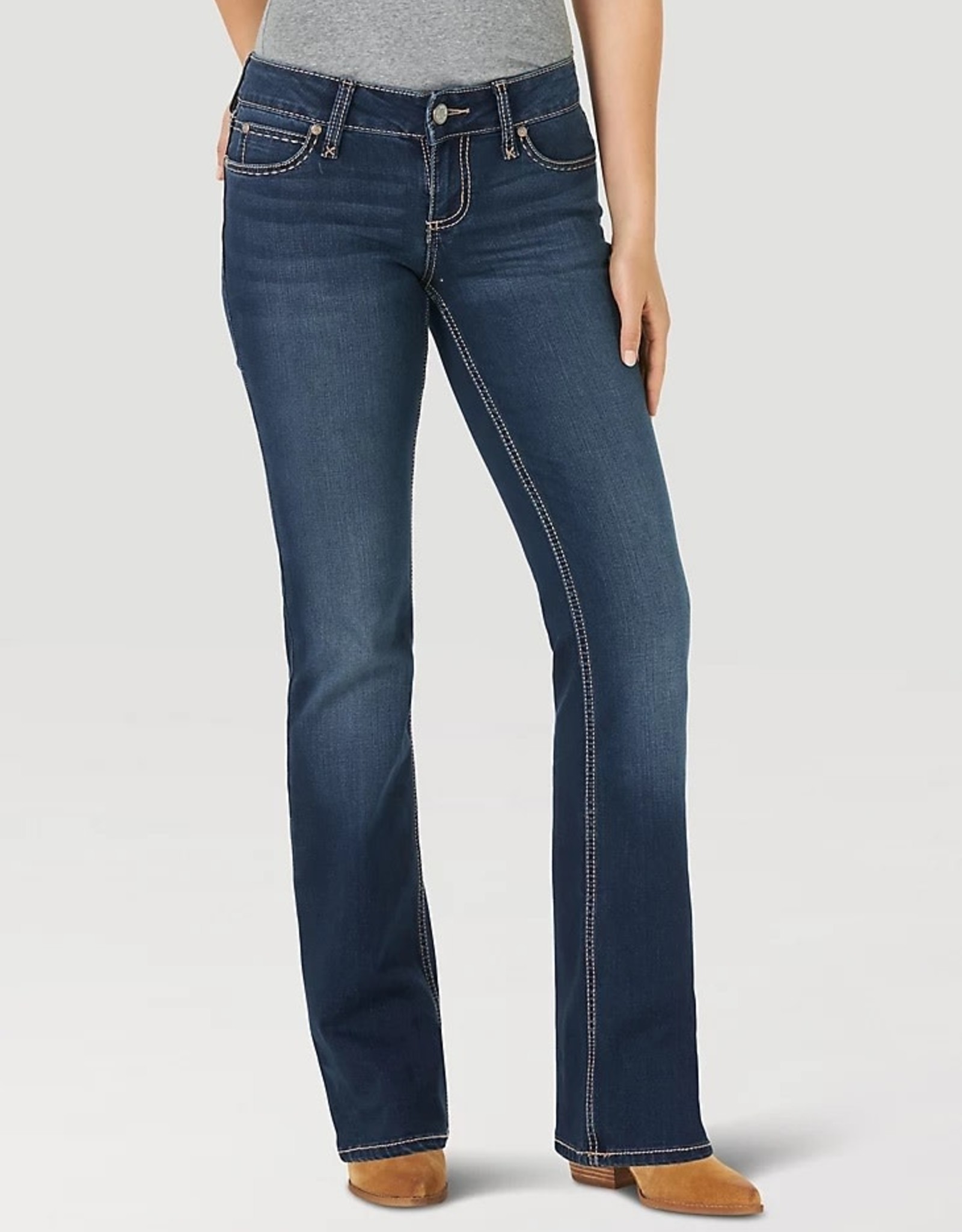 Womens Wrangler Retro Mae Mid Rise Boot Cut Western Riding Jean