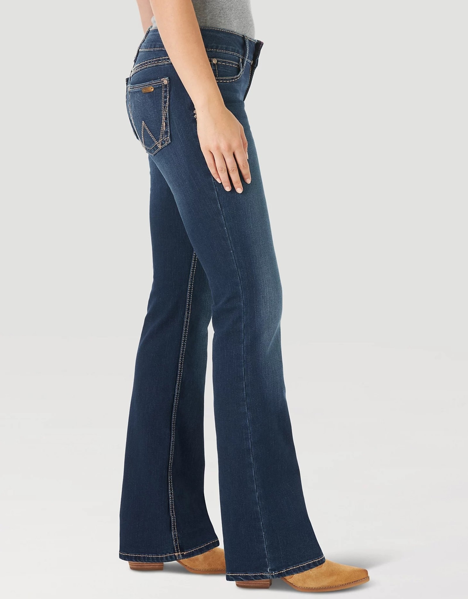 Womens Wrangler Retro Mae Mid Rise Boot Cut Western Riding Jean