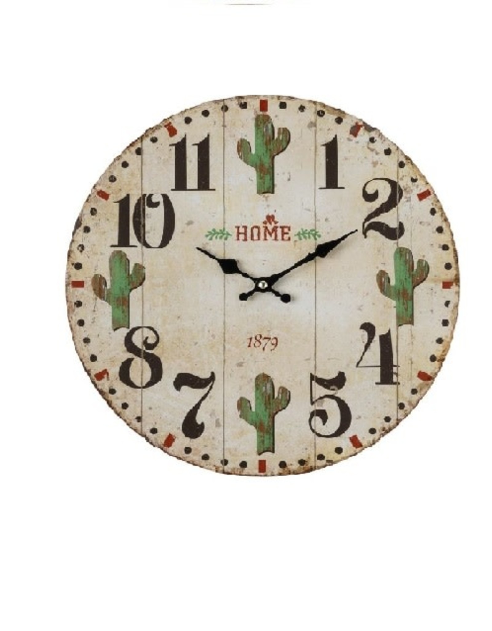Wooden Cactus Wall Clock