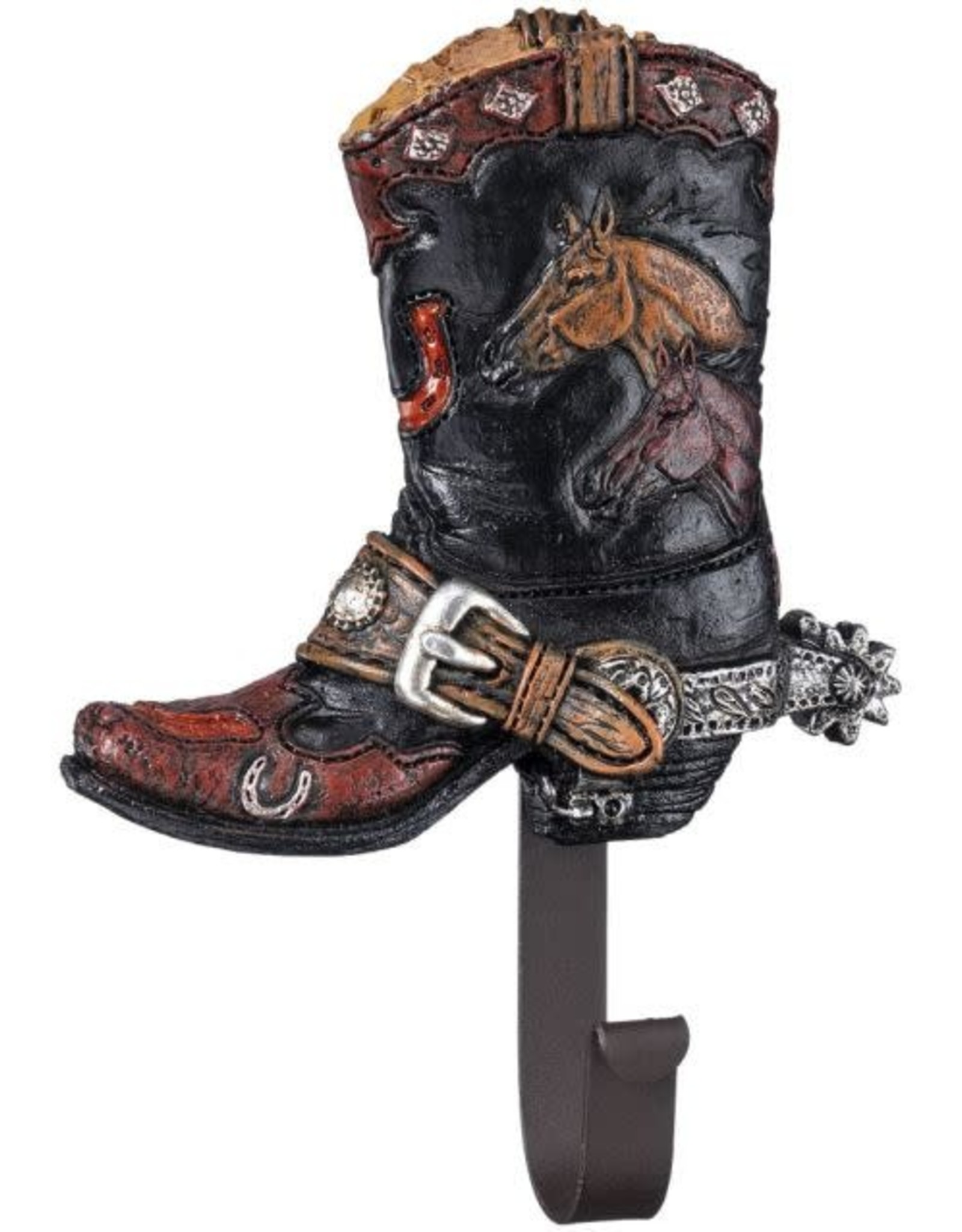 Resin Double Horsehead Cowboy Boot Hook