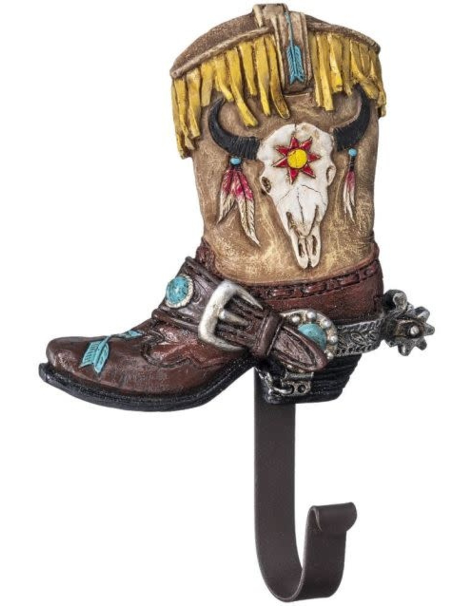 Resin Buffalo Skull Cowboy Boot Hook