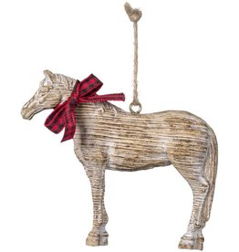 Ornament Standing Wood Grain Horse