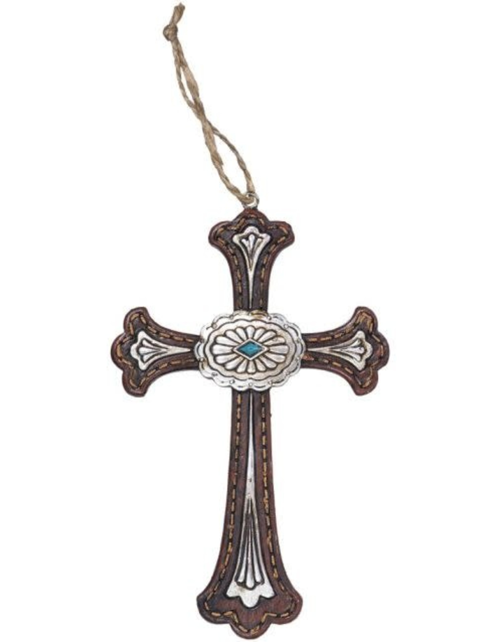 Resin Leather Like Cross With Concho