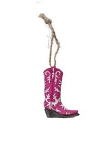 Resin Pink Cowboy Boot Ornament