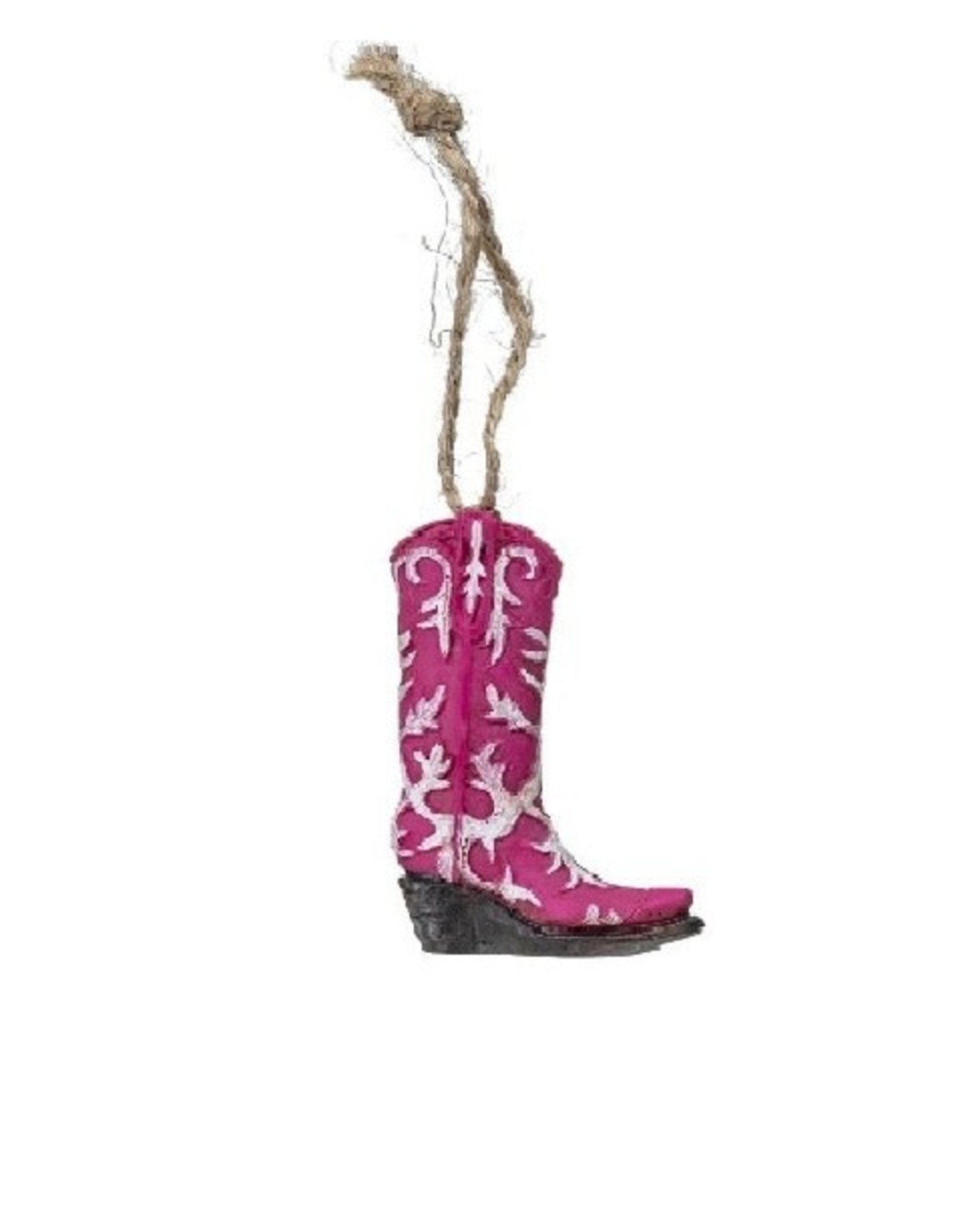 Resin Pink Cowboy Boot Ornament