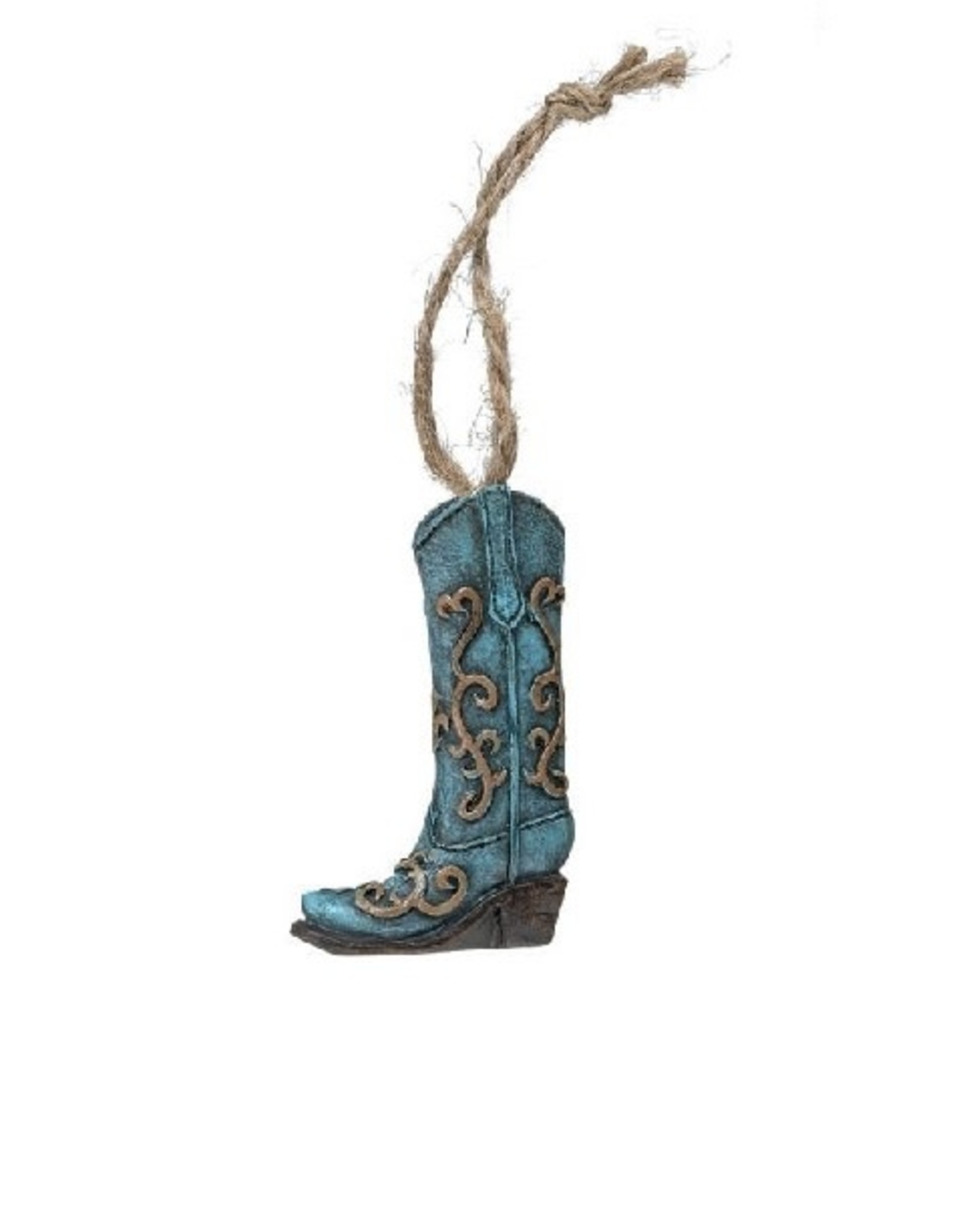 Resin Turquoise Cowboy Boot Ornament