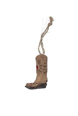 Resin Brown Cowboy Boot Ornament