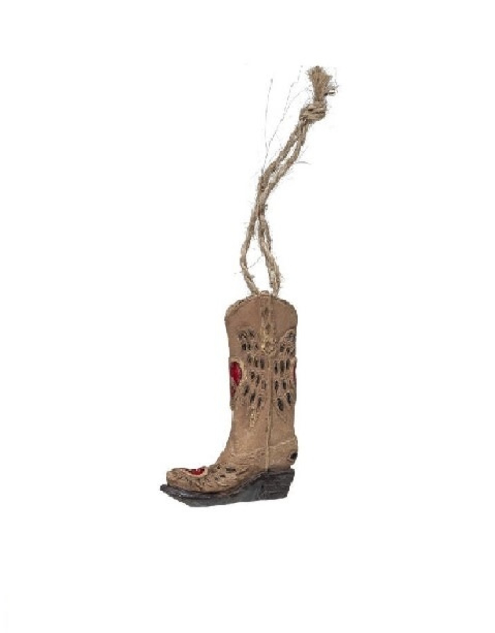 Resin Brown Cowboy Boot Ornament