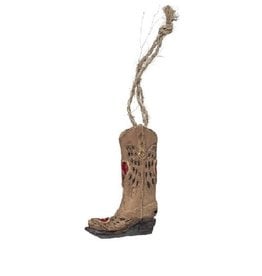 Resin Brown Cowboy Boot Ornament