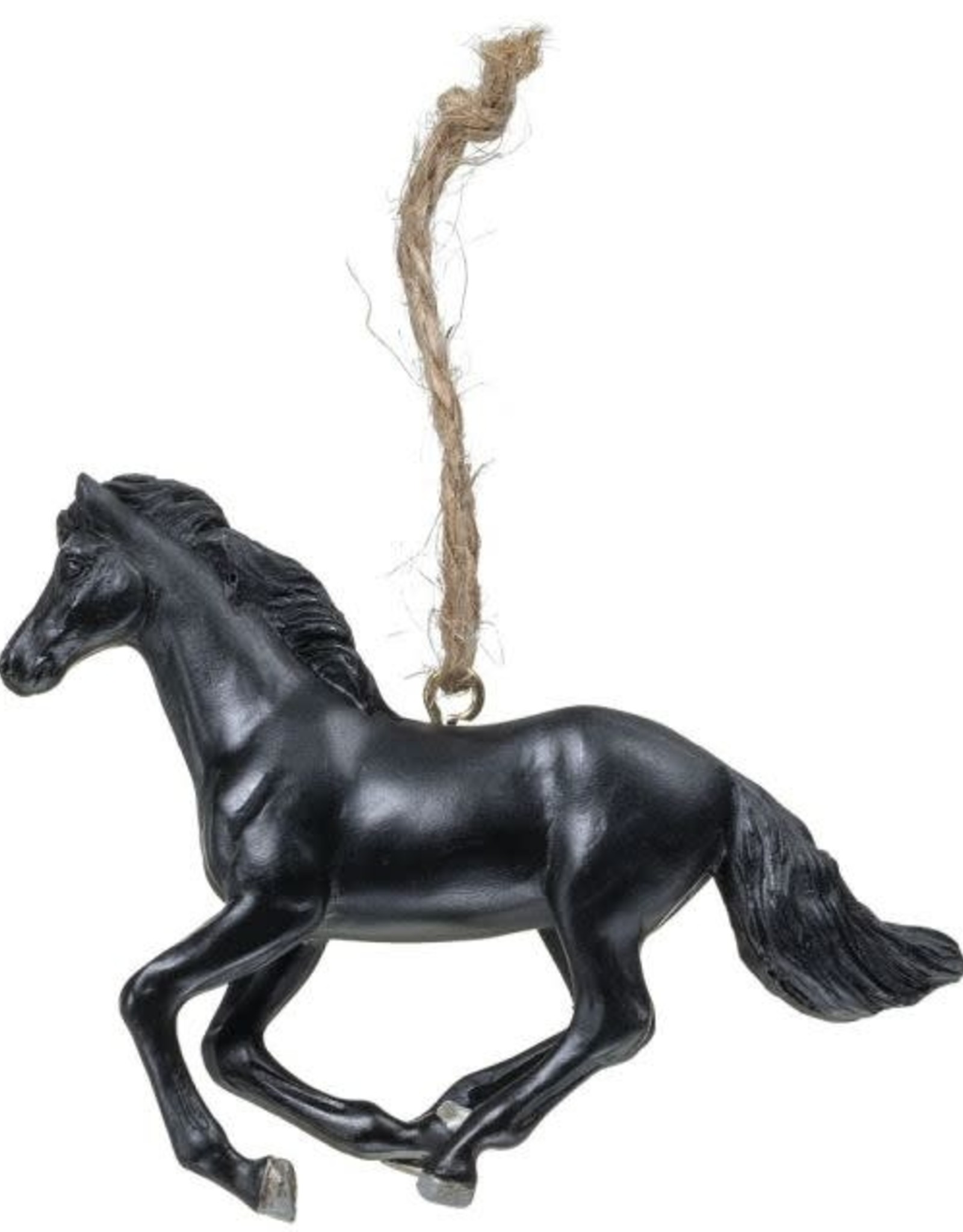 Resin Black Running Horse