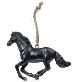 Resin Black Running Horse