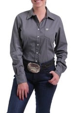 Cinch Womens Cinch Solid Charcoal Grey Long Sleeve Button Down Western Arena Shirt