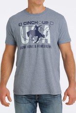 Cinch Mens Cinch Short Sleeve Heather Navy Down Home T Shirt